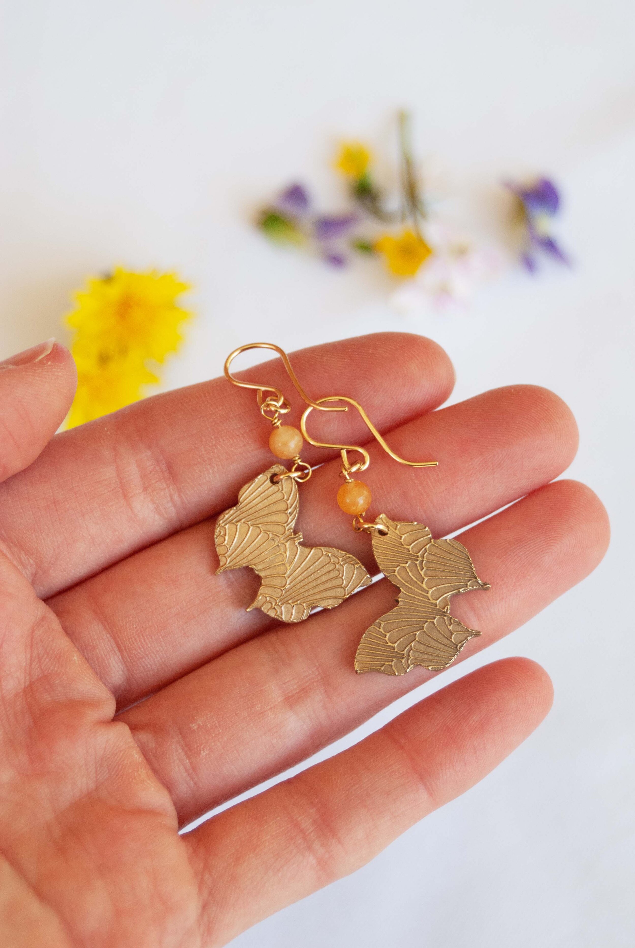 Bronze Butterfly Earrings — Bang-Up Betty